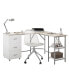 Фото #10 товара Wood L-Shape Home Office with Storage Two-Tone Desk