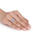 ფოტო #2 პროდუქტის Aquamarine and Diamond Accent Floral Ring