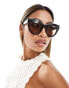 Le Specs X ASOS air heart cat eye sunglasses in black with brown lens - фото #4