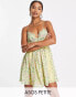 Фото #2 товара ASOS DESIGN Petite lace trim button through cami sundress in ditsy floral print