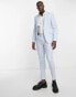 ASOS DESIGN super skinny suit jacket in linen mix in puppytooth check in pink