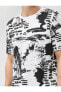 Футболка Koton Abstract Print Bike Neck Short Sleeve