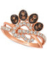 ფოტო #1 პროდუქტის Heart & Paw Print Nude™ & Chocolate® Diamond Ring (5/8 ct. t.w.) in 14k Rose Gold