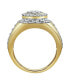 Ice Bowl Natural Certified Diamond 2.01 cttw Round Cut 14k Yellow Gold Statement Ring for Men