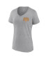 ფოტო #2 პროდუქტის Women's Heather Gray Tennessee Volunteers 2024 NCAA Men's Baseball College World Series Champions Schedule V-Neck T-Shirt