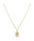 Фото #1 товара Unwritten 14K Gold Flash Plated Cubic Zirconia Tag Pendant Necklace