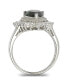 Фото #2 товара Suzy Levian Sterling Silver Cubic Zirconia Pear Cut Cluster Halo Ring