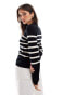 Vero Moda crew neck jumper in cream with black stripes