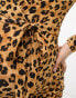 Mama.licious Maternity – Langärmliges Kleid mit Leopardenprint