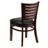 Фото #2 товара Darby Series Slat Back Walnut Wood Restaurant Chair - Black Vinyl Seat