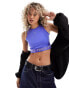 Фото #1 товара Nike Pro Training Dri-Fit shine crop tank top in blue joy