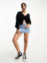 Monki knit cardigan in black