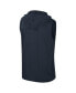 Men's Heather Navy Navy Midshipmen Varsity Sleeveless Hoodie Tank Top