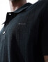 GANT pointelle textured knit polo in black