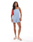 Фото #3 товара Vero Moda Petite square neck chambray playsuit in light blue denim