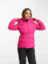 Фото #1 товара Threadbare Ski puffer jacket with faux fur trim hood in pink