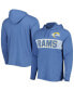 Men's Royal Distressed Los Angeles Rams Field Franklin Hooded Long Sleeve T-Shirt