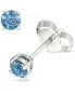 Lab-Created Blue Diamond Stud Earrings (1/4 ct. t.w.) in Sterling Silver