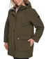 Фото #3 товара Women's Plus Size Drawstring-Hood Snap-Front Anorak Raincoat