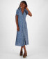 Фото #1 товара Women's Collared- Button-Down Midi Dress