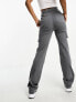 ASOS DESIGN Tall slim cargo with pockets in grey