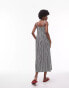 Topshop strappy pleated midi sundress in mono stripe