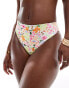 ASOS DESIGN high leg high waist bikini bottom in scribble floral print Kritzelblumenprint, 40 - фото #2