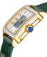 ფოტო #2 პროდუქტის Women's Padova Gemstone Swiss Quartz Diamond Accent Green Hand Made Italian Leather Strap Watch 27mm x 30mm