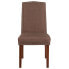Фото #3 товара Hercules Hampton Hill Series Brown Fabric Parsons Chair With Silver Accent Nail Trim