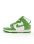 Фото #4 товара Nike Dunk high trainers in white and chlorophyll green