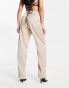 Фото #4 товара Hollister high rise satin dad trousers in cream