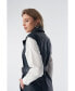 ფოტო #4 პროდუქტის Women's Genuine Leather Belted Waistcoat, Navy