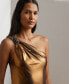 Фото #4 товара Women's Metallic Chiffon Gown