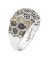 ფოტო #2 პროდუქტის Suzy Levian Sterling Silver Cubic Zirconia Multi-Color Honeycomb Ring