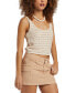 ფოტო #3 პროდუქტის Juniors' Hot Shot Cotton Crochet Sleeveless Tank Top