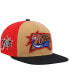 Фото #1 товара Men's Gold, Black Philadelphia 76ers Hardwood Classics On The Block Snapback Hat