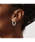 ფოტო #2 პროდუქტის Stainless Steel Polished Crystal Hinged Hoop Earrings
