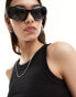 Weekday rib fitted tank top in black Черный, L - EU 44-46 - фото #2