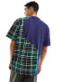 Фото #7 товара Karl Kani oversized t-shirt in blue with tartan check wavy blocking