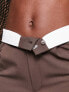 Фото #3 товара Stradivarius STR reversed waistband utility trouser in brown