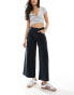 Фото #1 товара ASOS DESIGN cropped wide leg trouser with raw hem in black