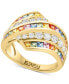 ფოტო #1 პროდუქტის EFFY® Multi-Sapphire (1-3/4 ct. t.w.) & Diamond (3/4 ct. t.w.) Multirow Swirl Ring in 14k Gold