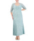 Plus Size Lace 3/4-Sleeve Gown