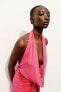 Фото #2 товара Платье из полупрозрачной ткани с горловиной халтер и сборками ZARA