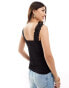 Фото #3 товара Vero Moda jersey tank with lace trim in black