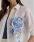 ფოტო #3 პროდუქტის Women's Linen Floral Shirt