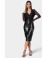 Фото #1 товара Women's Faux Leather Skirt Dress