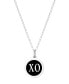 Фото #6 товара Auburn Jewelry mini XO Pendant Necklace in Sterling Silver and Enamel, 16" + 2" Extender