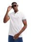 Tommy Hilfiger monotype cuff slim fit polo in white weiß, L - 52 - фото #1