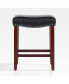 Фото #3 товара 24" Upholstered Saddle Seat Faux Leather Counter Stool